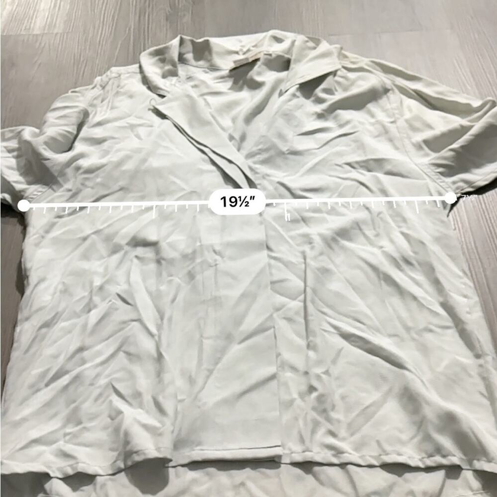Vintage Carson Pirie Scott 100% Silk Light Gray Long Sleeve Button Down Top 10 - Picture 7 of 8